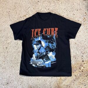 Ice Cube Men's XL Black Graphic T-Shirt Hip-Hop‎ Rapper Tee